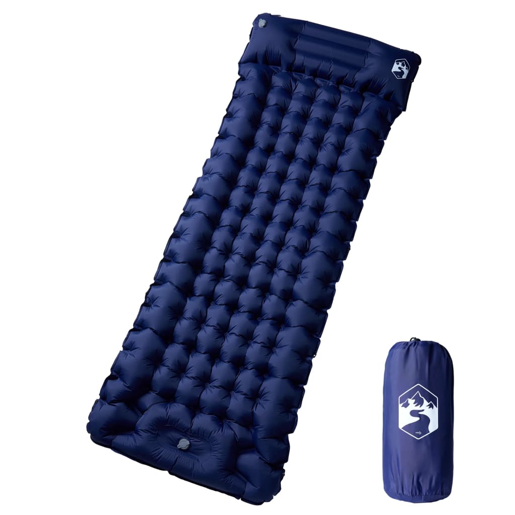 Kampeermatras met kussen zelfopblazend 1-persoons marineblauw is nu te koop bij PeponiXL, paradijselijk wonen!