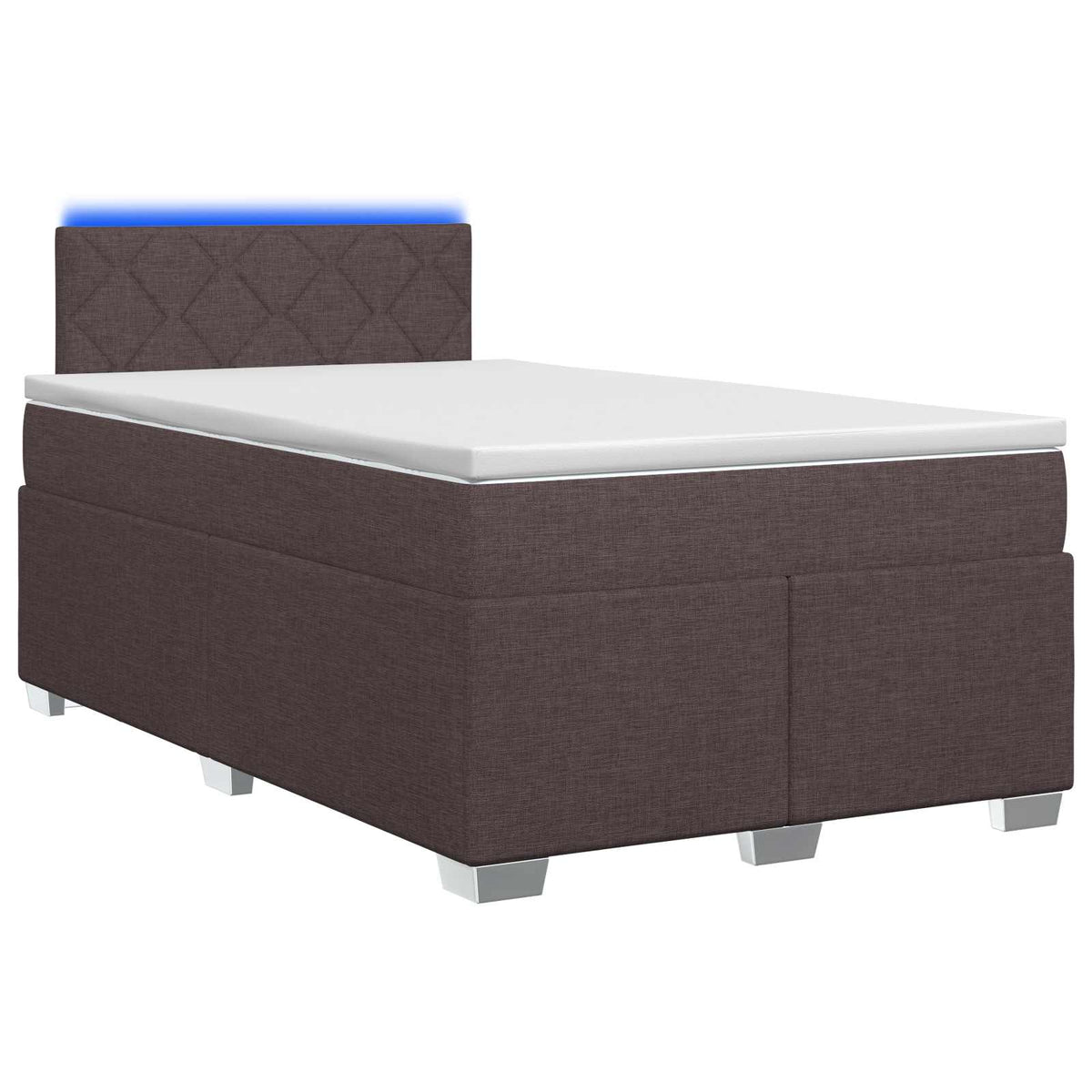 Boxspring Bed met Matras en LED Donkerbruin 120 x 200 cm Stof is nu te koop bij PeponiXL, paradijselijk wonen!
