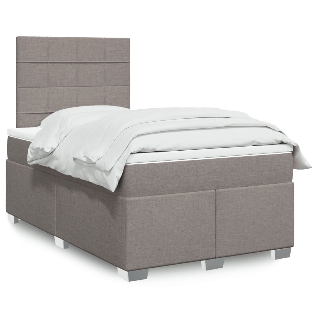 Boxspring met matras stof taupe 120x190 cm is nu te koop bij PeponiXL, paradijselijk wonen!