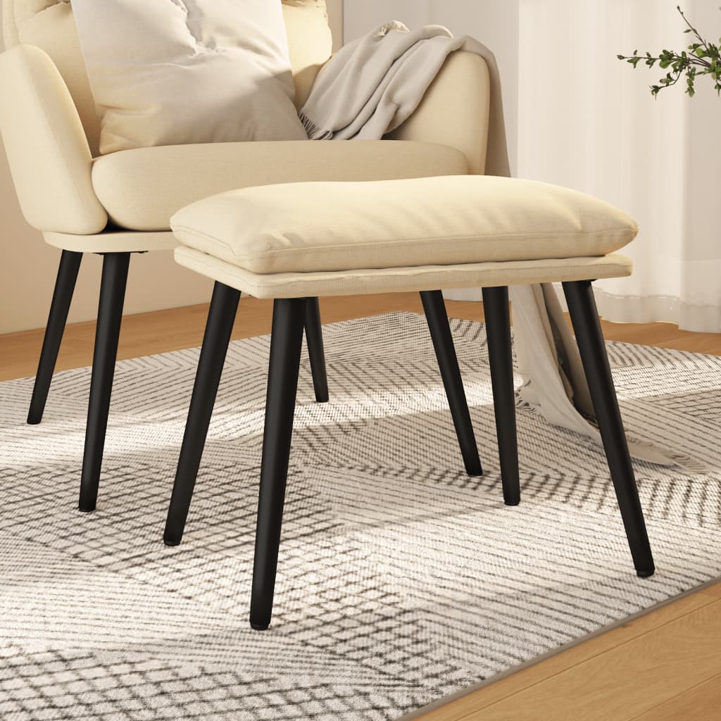Voetenbank 45x29,5x35 cm stof crèmekleurig is nu te koop bij PeponiXL, paradijselijk wonen!