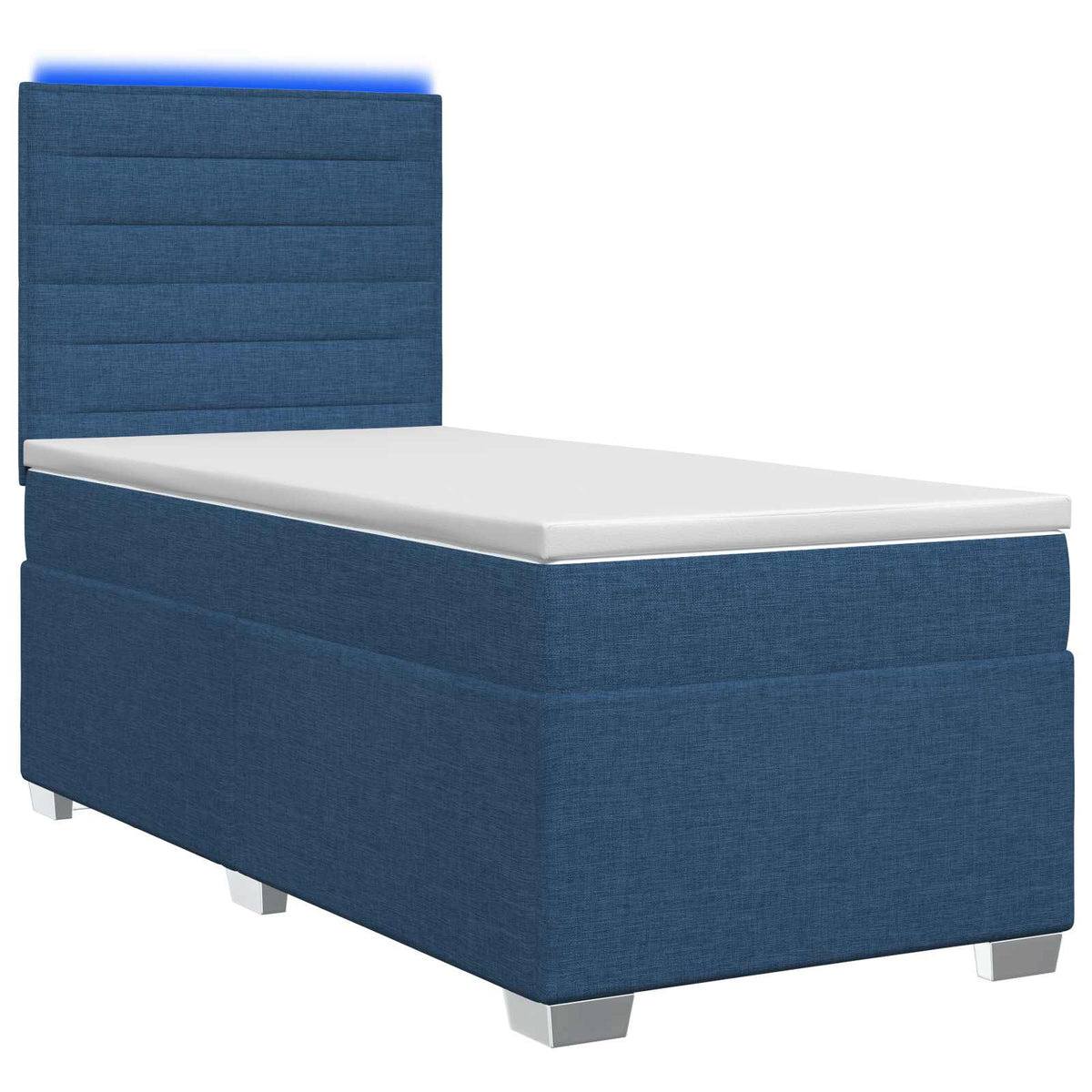 Boxspringbed met matras met hoofdeinde Blauw 80 x 200 cm Stof is nu te koop bij PeponiXL, paradijselijk wonen!