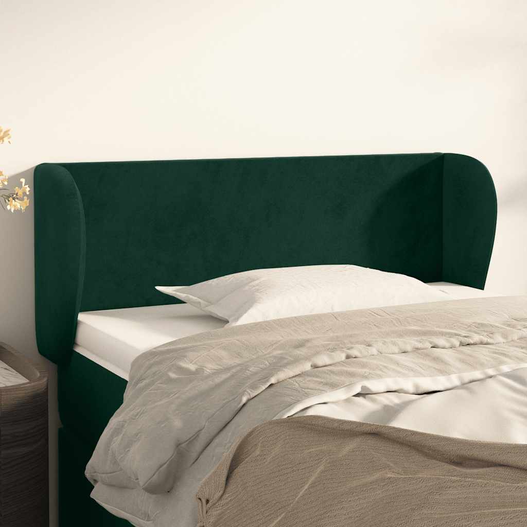 Hoofdbord met randen 93x23x78/88 cm fluweel donkergroen is nu te koop bij PeponiXL, paradijselijk wonen!