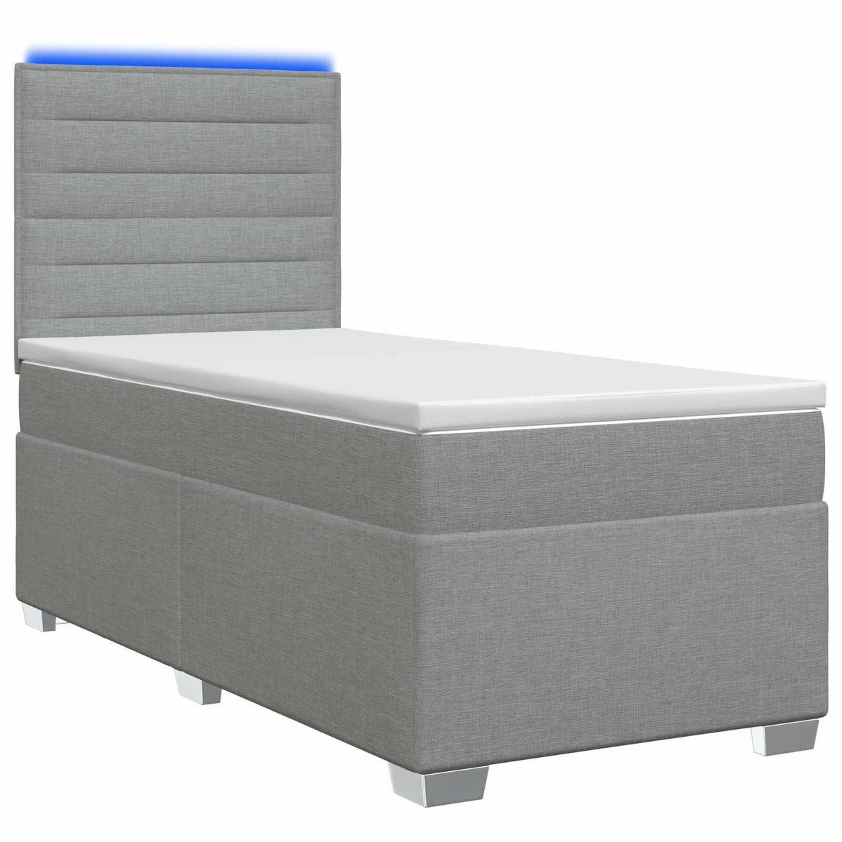 Boxspringbed met matras Lichtgrijs 100 x 200 cm Stof is nu te koop bij PeponiXL, paradijselijk wonen!