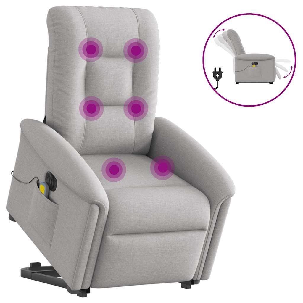 Sta-op-massagestoel elektrisch verstelbaar stof wolk grijs is nu te koop bij PeponiXL, paradijselijk wonen!