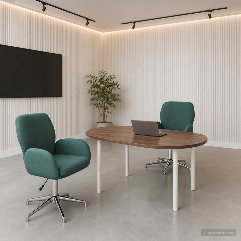 Draaiende Bureaustoelen 2 st 54 x 58 x 90 cm Donkergroen Stof is nu te koop bij PeponiXL, paradijselijk wonen!