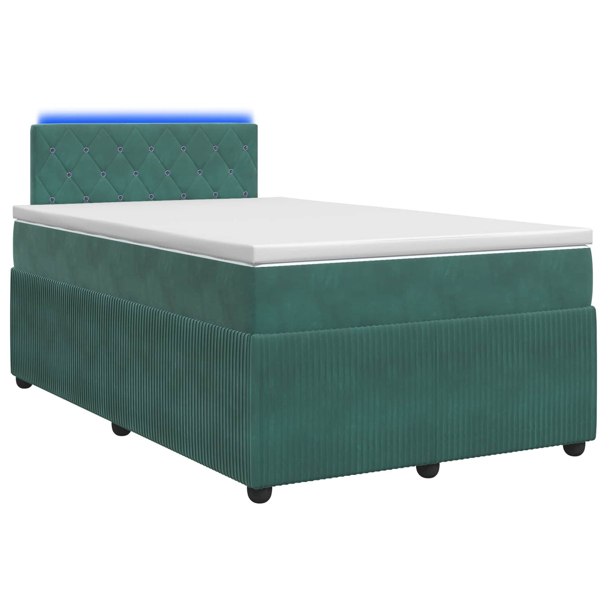 Boxspringbed met matras Donkergroen 120 x 190 cm Fluweel is nu te koop bij PeponiXL, paradijselijk wonen!