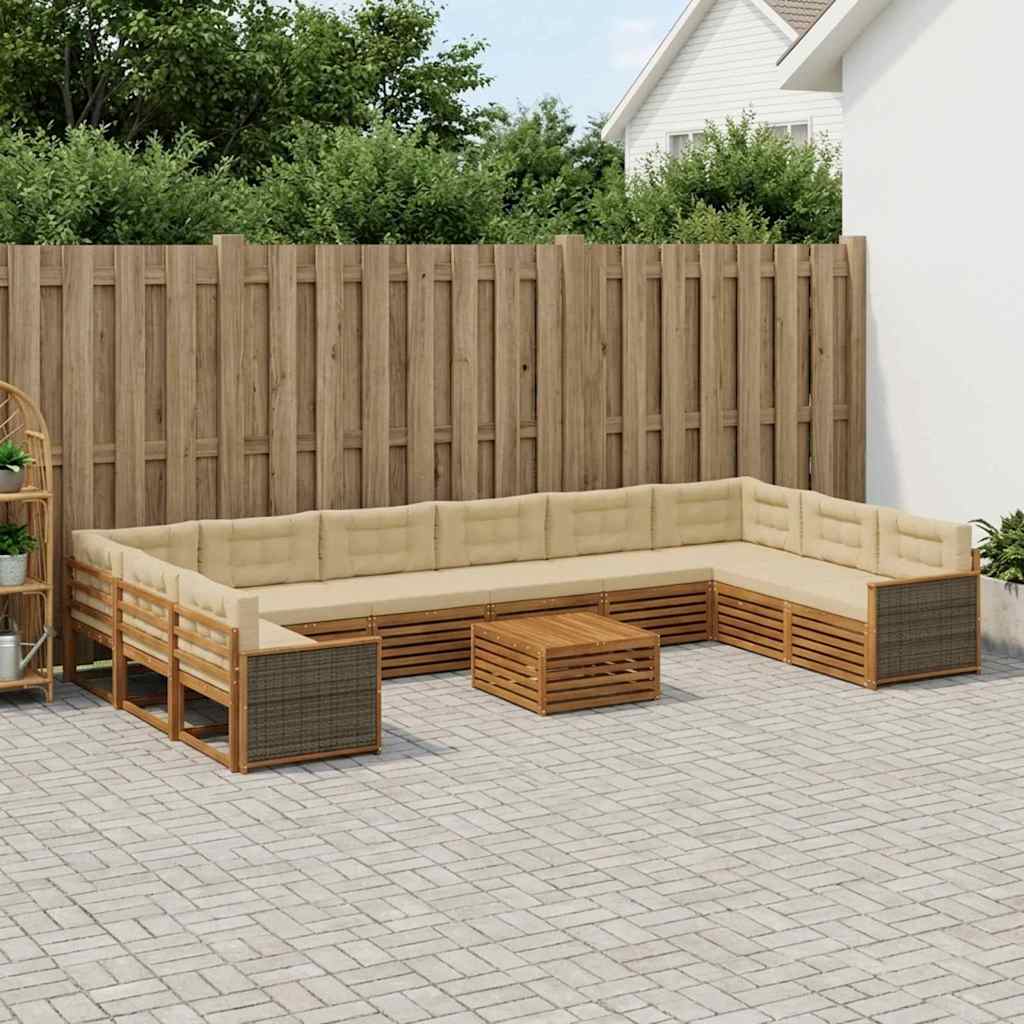 Sofa-Sets met kussen 11 pcs Massief Acaciahout is nu te koop bij PeponiXL, paradijselijk wonen!