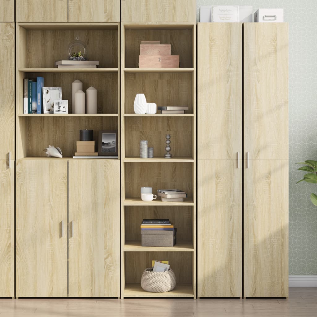 Hoge kast 50x41x185 cm bewerkt hout sonoma eikenkleurig is nu te koop bij PeponiXL, paradijselijk wonen!
