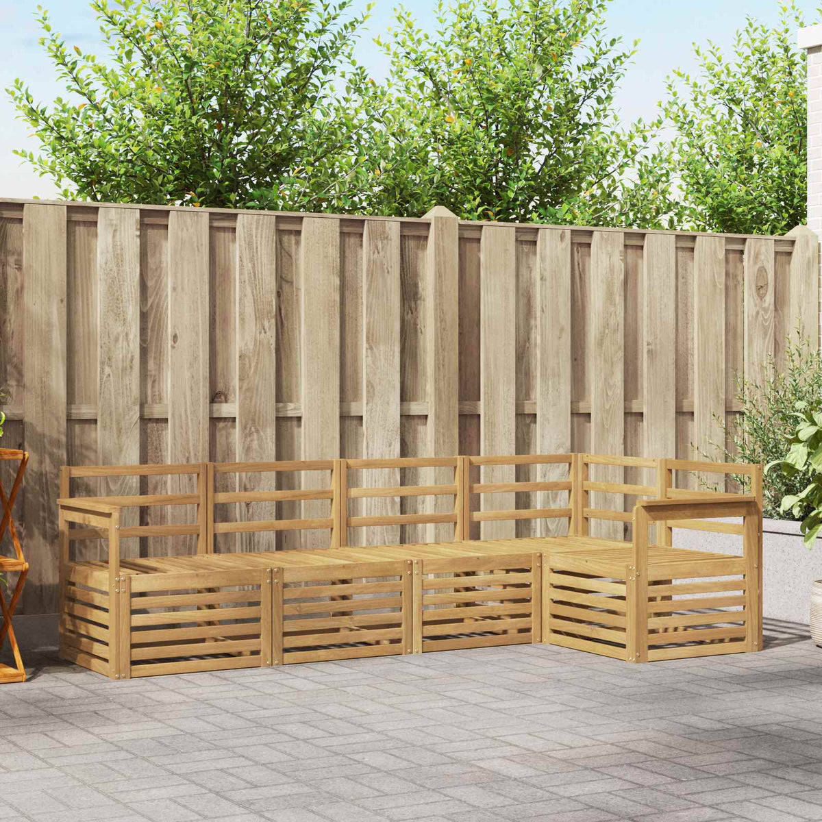 Buiten bankenset 5 pcs Wit 247 x 128,5 x 73 cm is nu te koop bij PeponiXL, paradijselijk wonen!