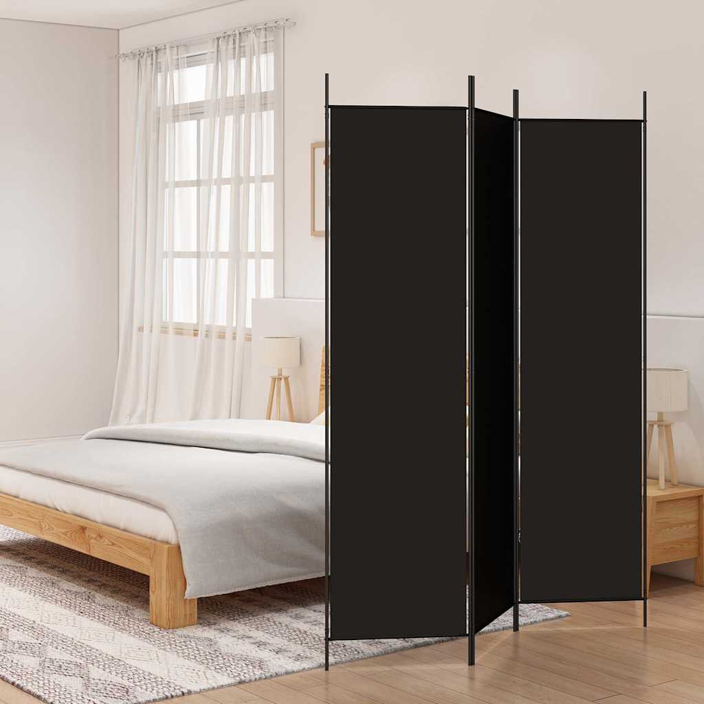Kamerscherm met 3 panelen 150x200 cm stof zwart is nu te koop bij PeponiXL, paradijselijk wonen!