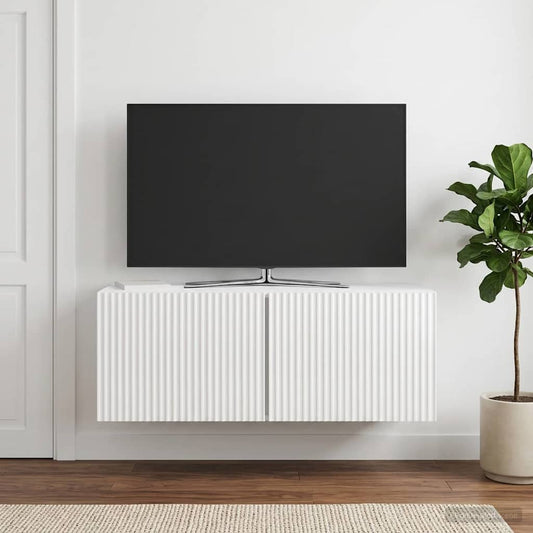 Wandbeugel TV-kast Hoogglans Wit 78,5 x 31 x 30 cm Bewerkt hout is nu te koop bij PeponiXL, paradijselijk wonen!