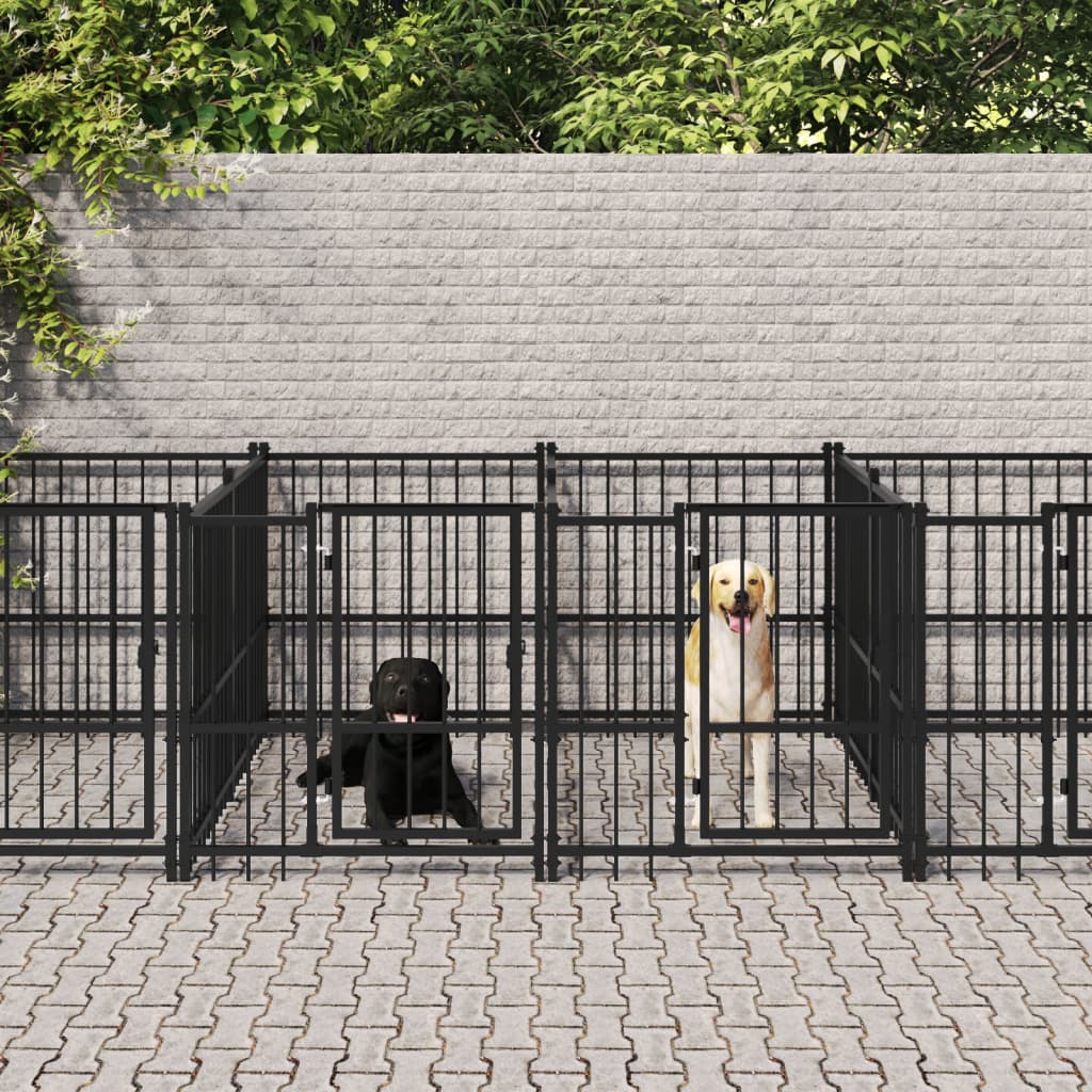 Hondenkennel voor buiten 15,02 m² staal is nu te koop bij PeponiXL, paradijselijk wonen!