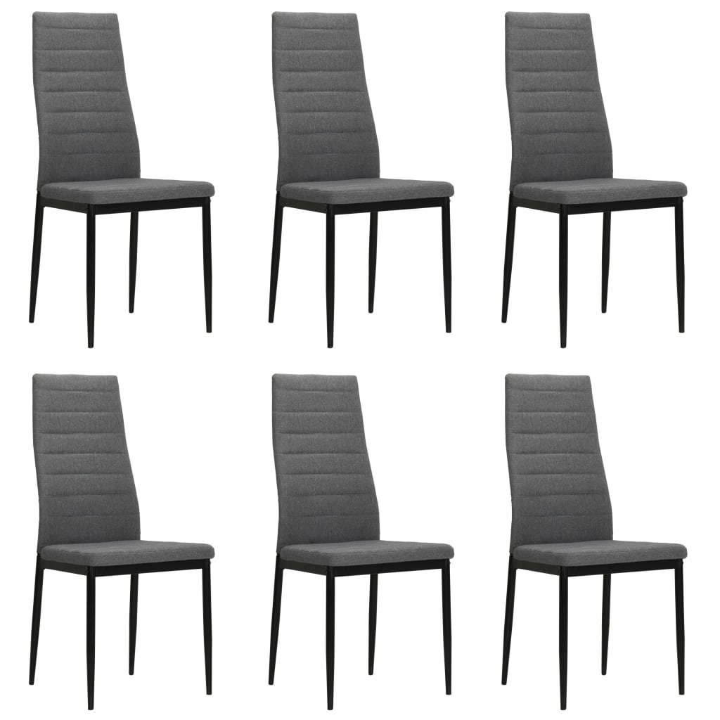 Eetkamerstoelen 6 st stof lichtgrijs is nu te koop bij PeponiXL, paradijselijk wonen!