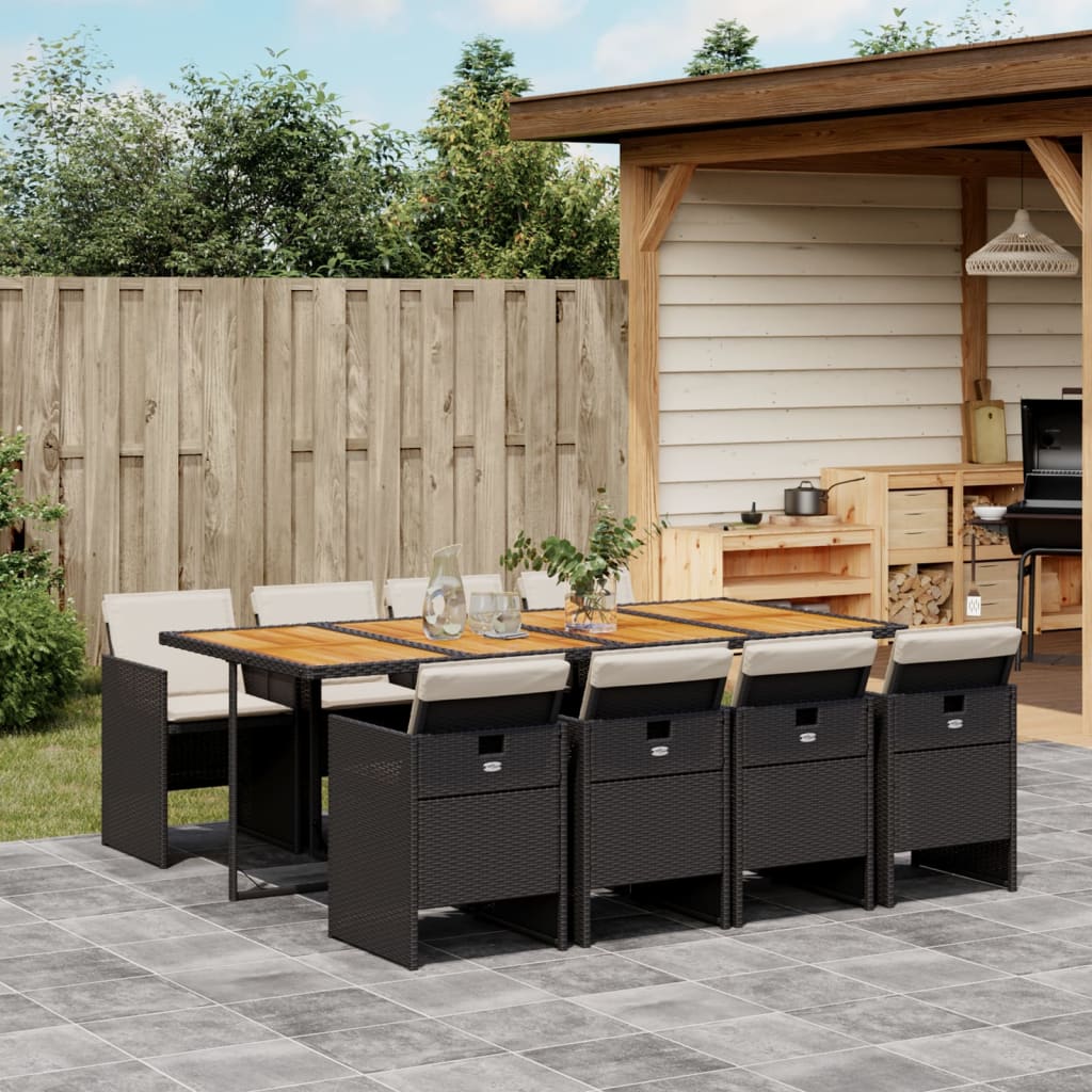 9-delige Tuinset poly rattan zwart is nu te koop bij PeponiXL, paradijselijk wonen!