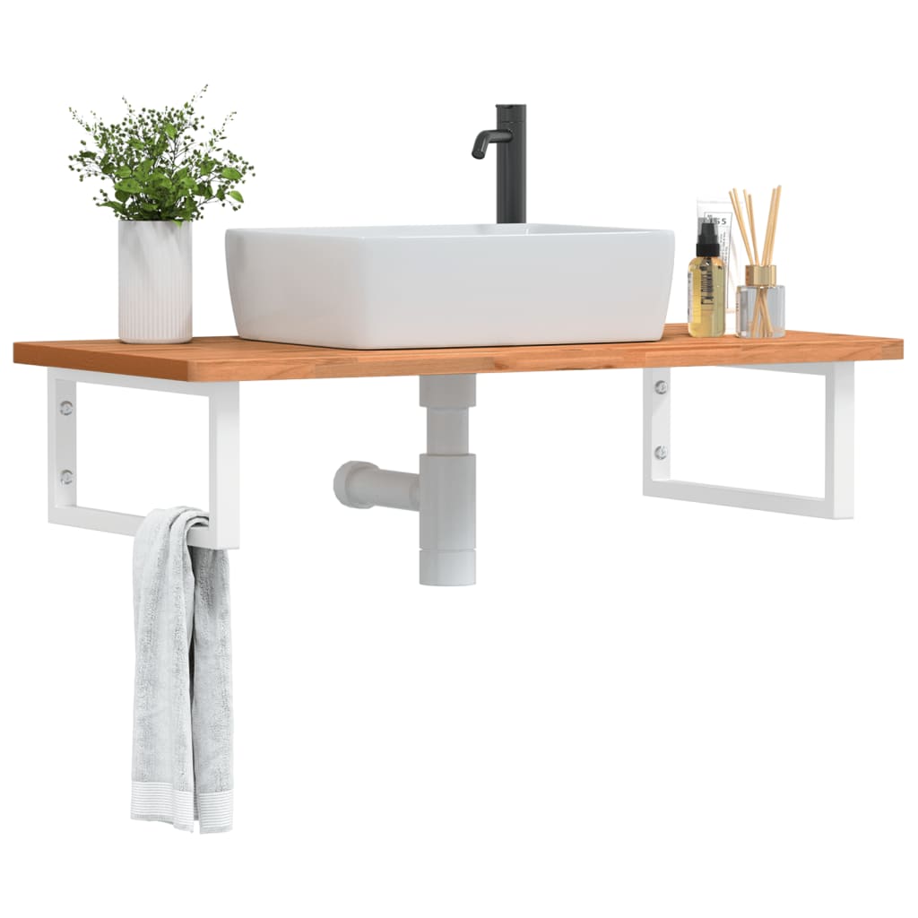 Badkamer wandschap staal en massief beukenhout is nu te koop bij PeponiXL, paradijselijk wonen!