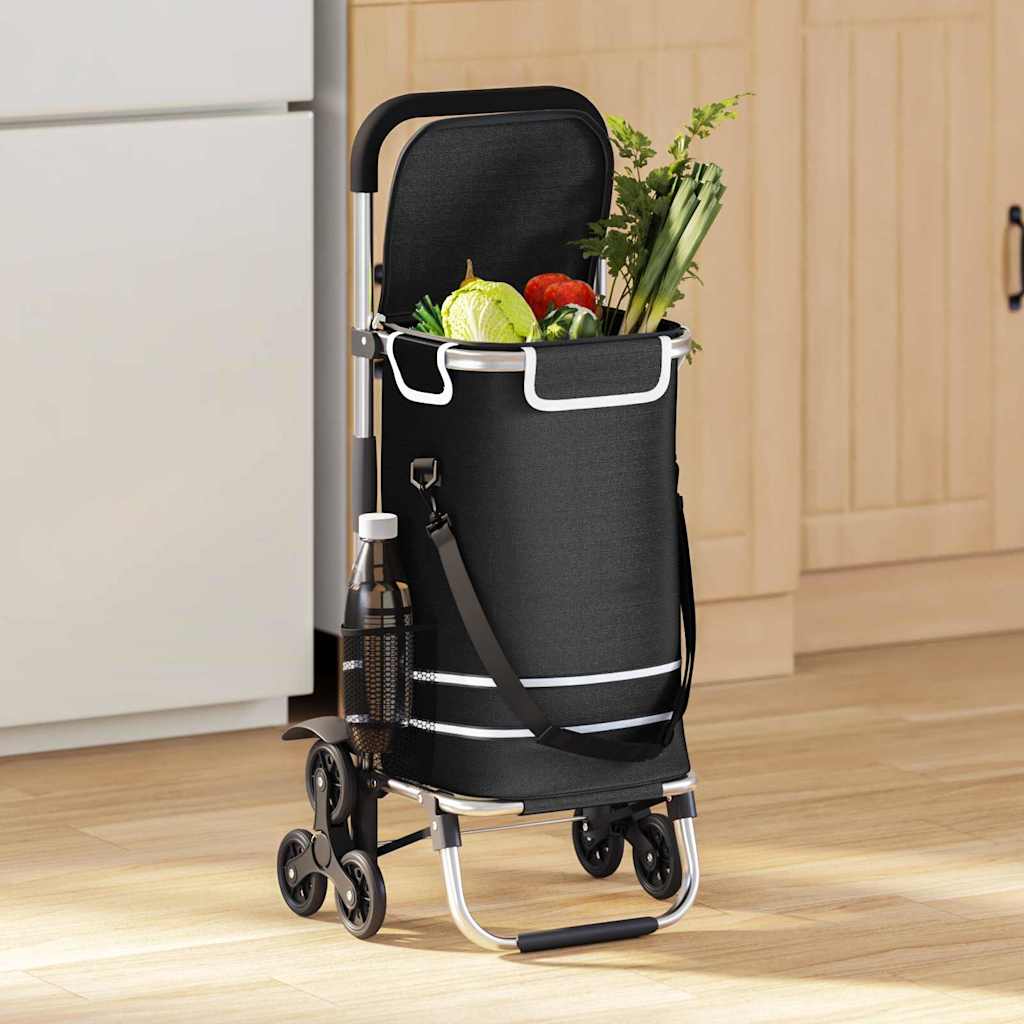 Winkel trolley Zwart 47 x 39 x 100,5 cm Oxford stof is nu te koop bij PeponiXL, paradijselijk wonen!