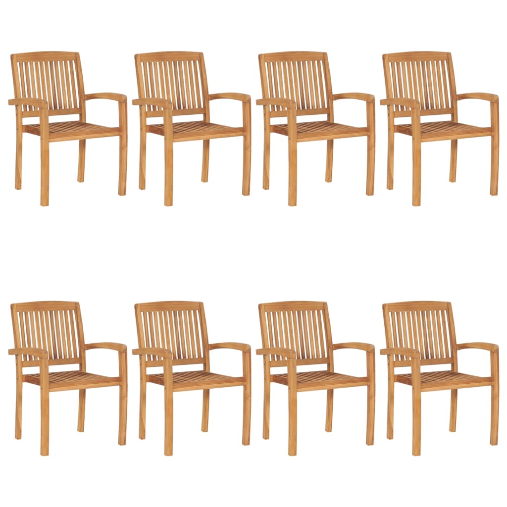 Tuinstoelen stapelbaar 8 st massief teakhout is nu te koop bij PeponiXL, paradijselijk wonen!