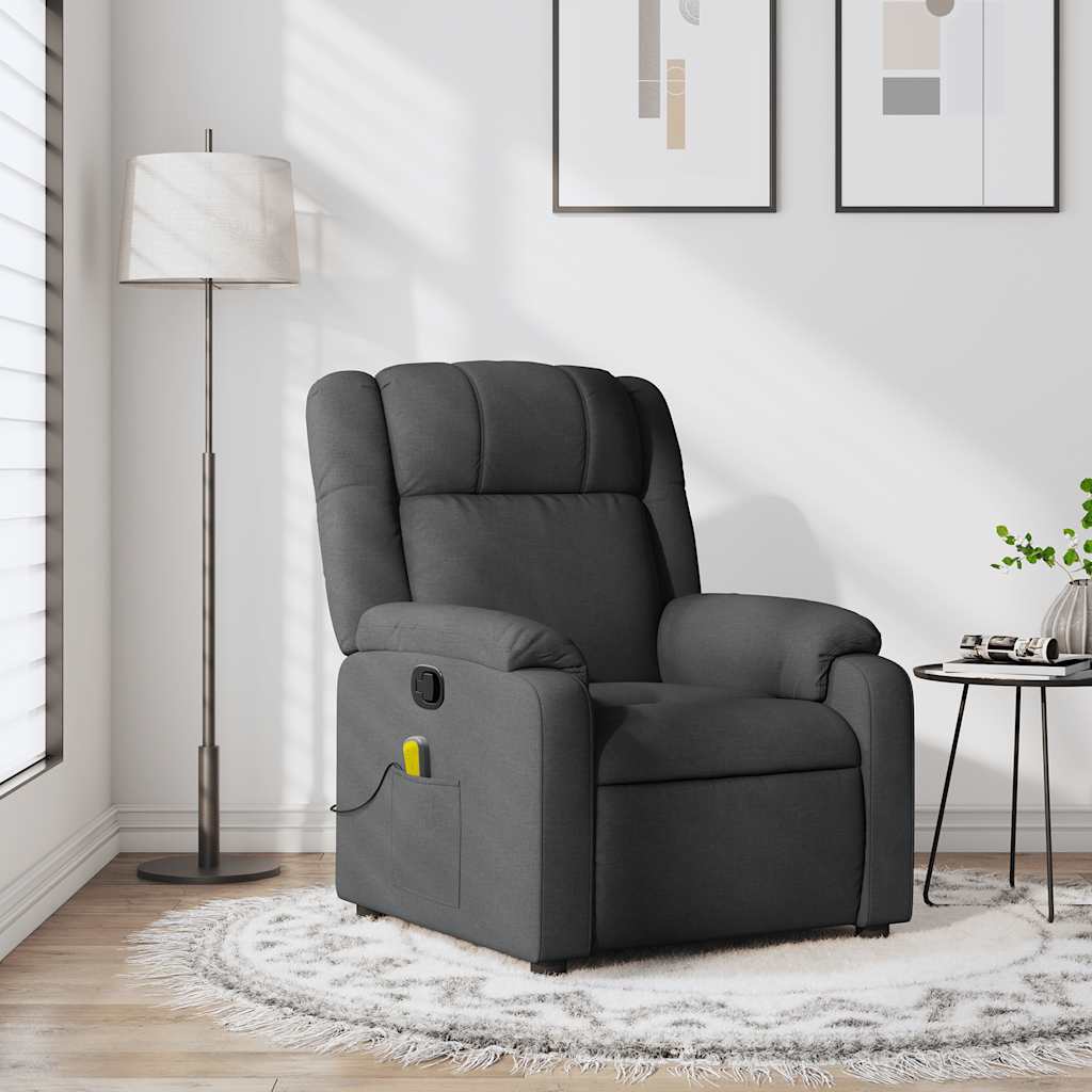 Massagestoel in donkergrijze stof is nu te koop bij PeponiXL, paradijselijk wonen!