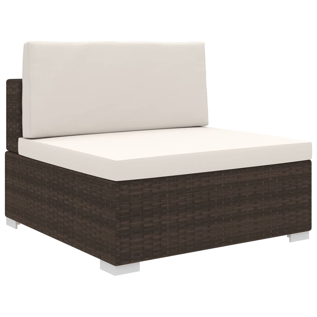 Tuinstoel met kussens middensectie poly rattan bruin is nu te koop bij PeponiXL, paradijselijk wonen!