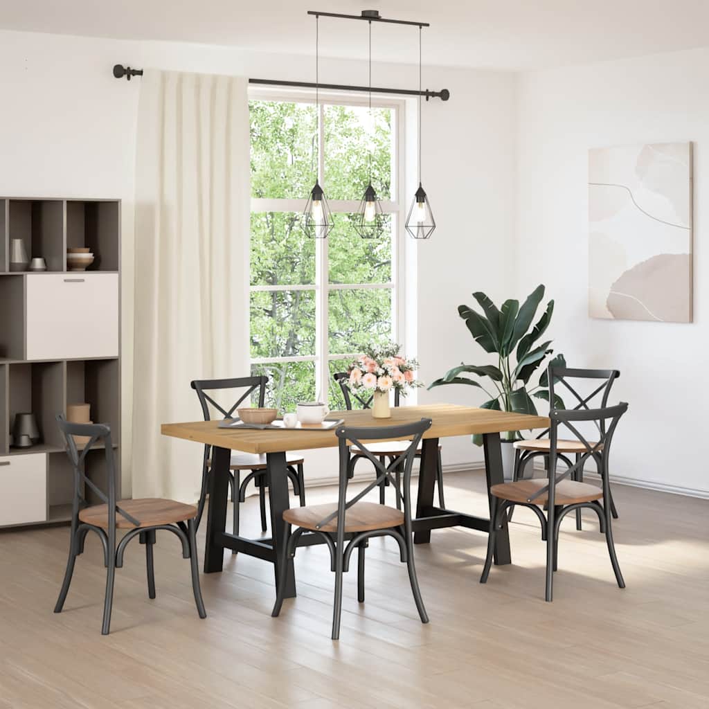 Eettafel NOAIN A-vormige poten 180x90x75 cm massief hout is nu te koop bij PeponiXL, paradijselijk wonen!