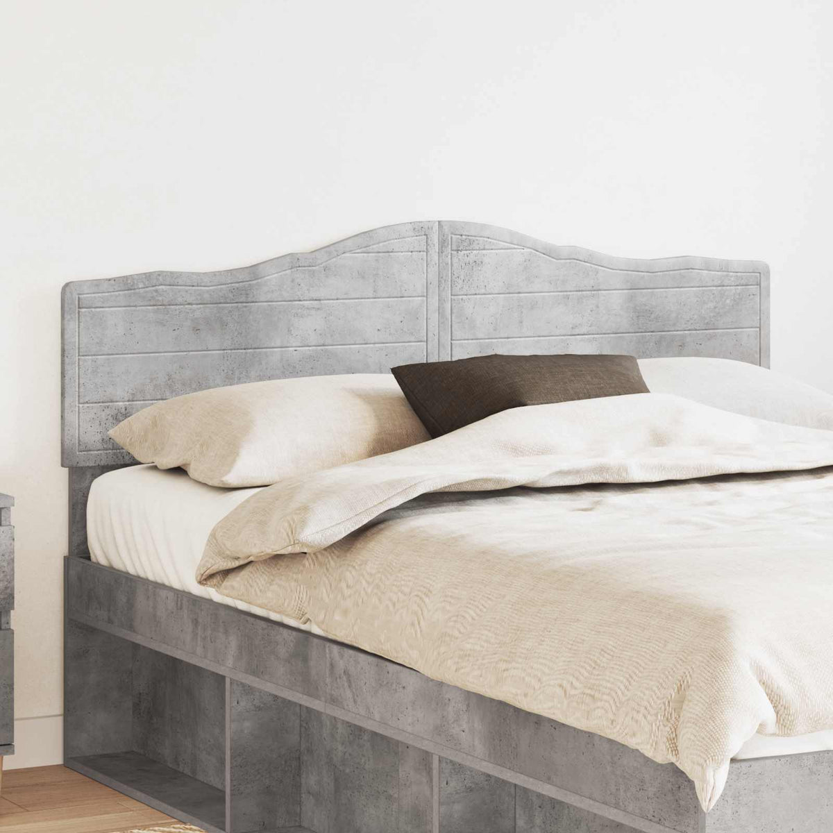 Hoofdbord Beton Grijs Bewerkt hout is nu te koop bij PeponiXL, paradijselijk wonen!