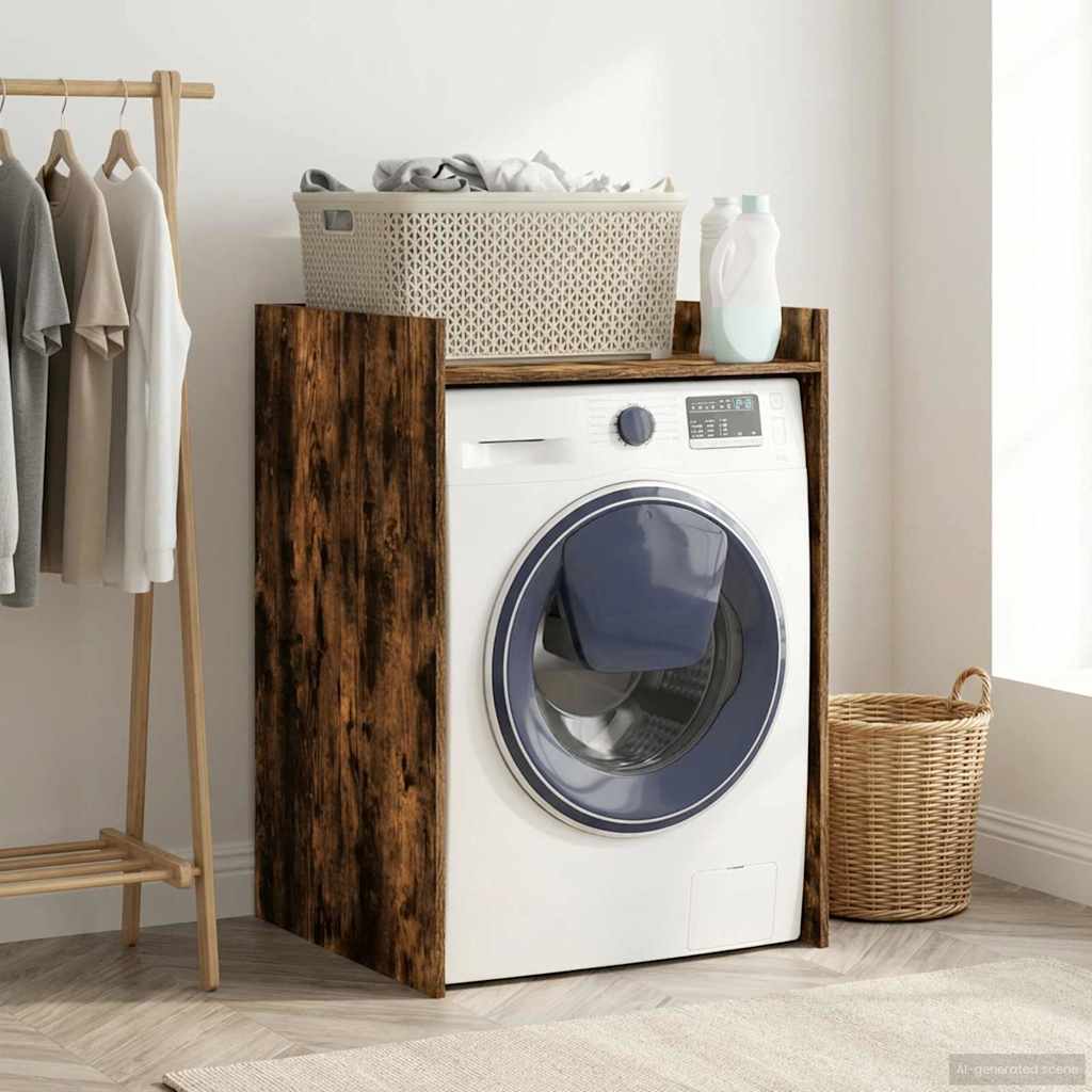 Wasmachinekast Gerookt eiken 67,5 x 62 x 97 cm Bewerkt hout is nu te koop bij PeponiXL, paradijselijk wonen!