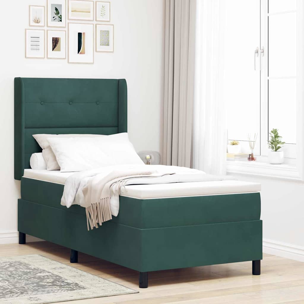 Boxspringbed met hoofdeinde Groen 100 x 200 cm Fluweel is nu te koop bij PeponiXL, paradijselijk wonen!