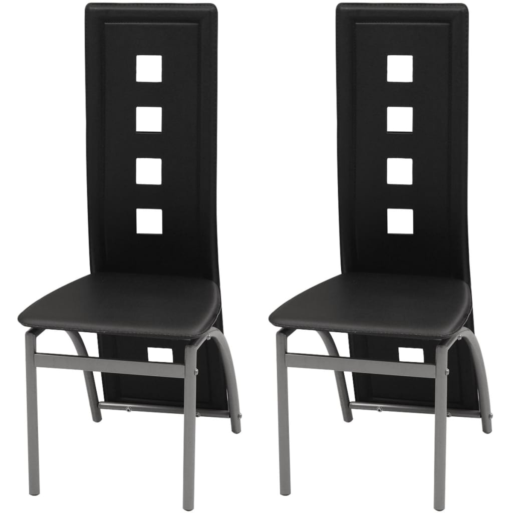 Eetkamerstoelen 2 st kunstleer zwart is nu te koop bij PeponiXL, paradijselijk wonen!