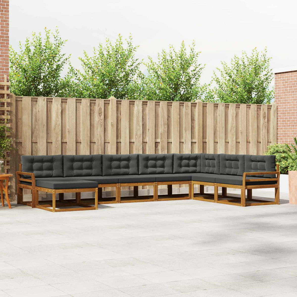 Buiten bankenset met kussen 8 pcs Natuurlijk en Antraciet is nu te koop bij PeponiXL, paradijselijk wonen!