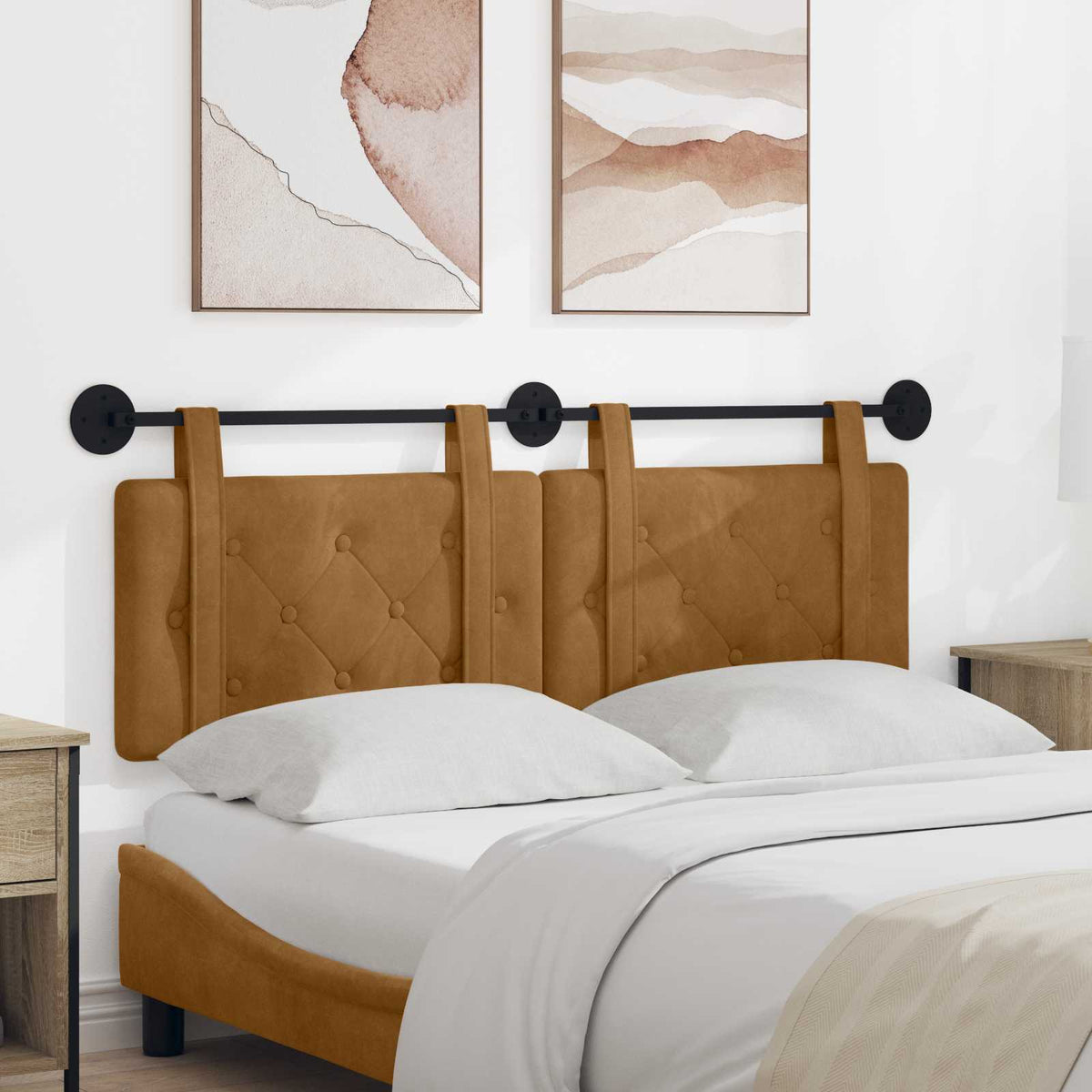 Hangend hoofdbord Bruin Fluweel is nu te koop bij PeponiXL, paradijselijk wonen!