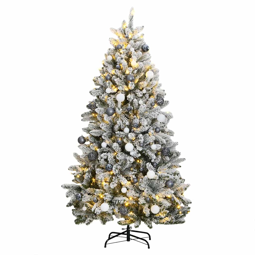 Kunstkerstboom met scharnieren 300 LED's en kerstballen 270 cm is nu te koop bij PeponiXL, paradijselijk wonen!