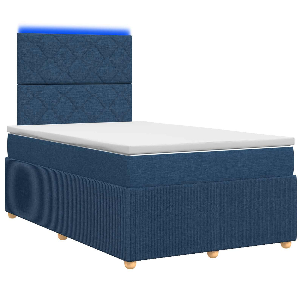 LED Boxspring Bed met Matras Blauw 120 x 190 cm Stof is nu te koop bij PeponiXL, paradijselijk wonen!