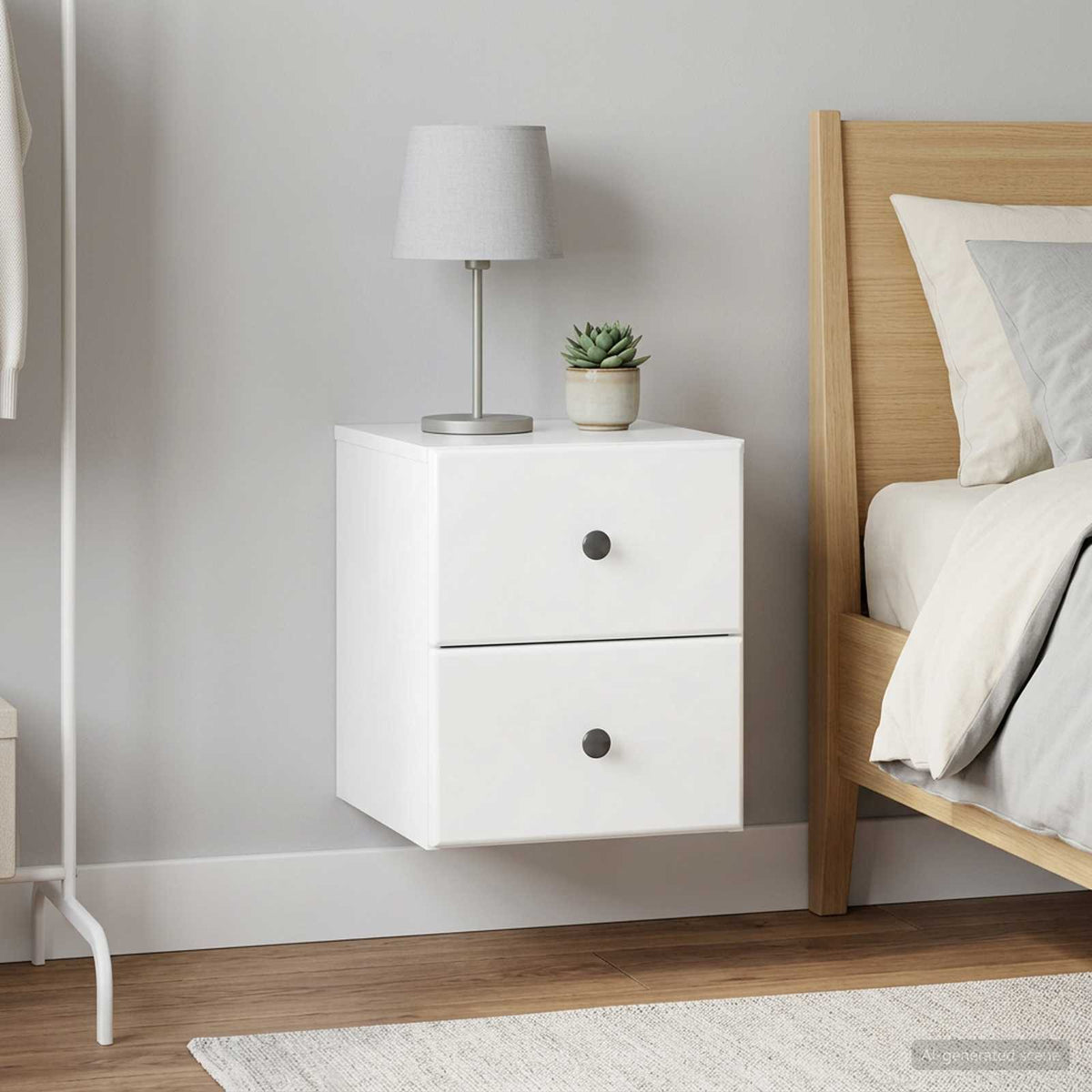 Wandbeugel Bedkast 2 pcs Hoogglans Wit 34,5 x 33 x 40 cm is nu te koop bij PeponiXL, paradijselijk wonen!
