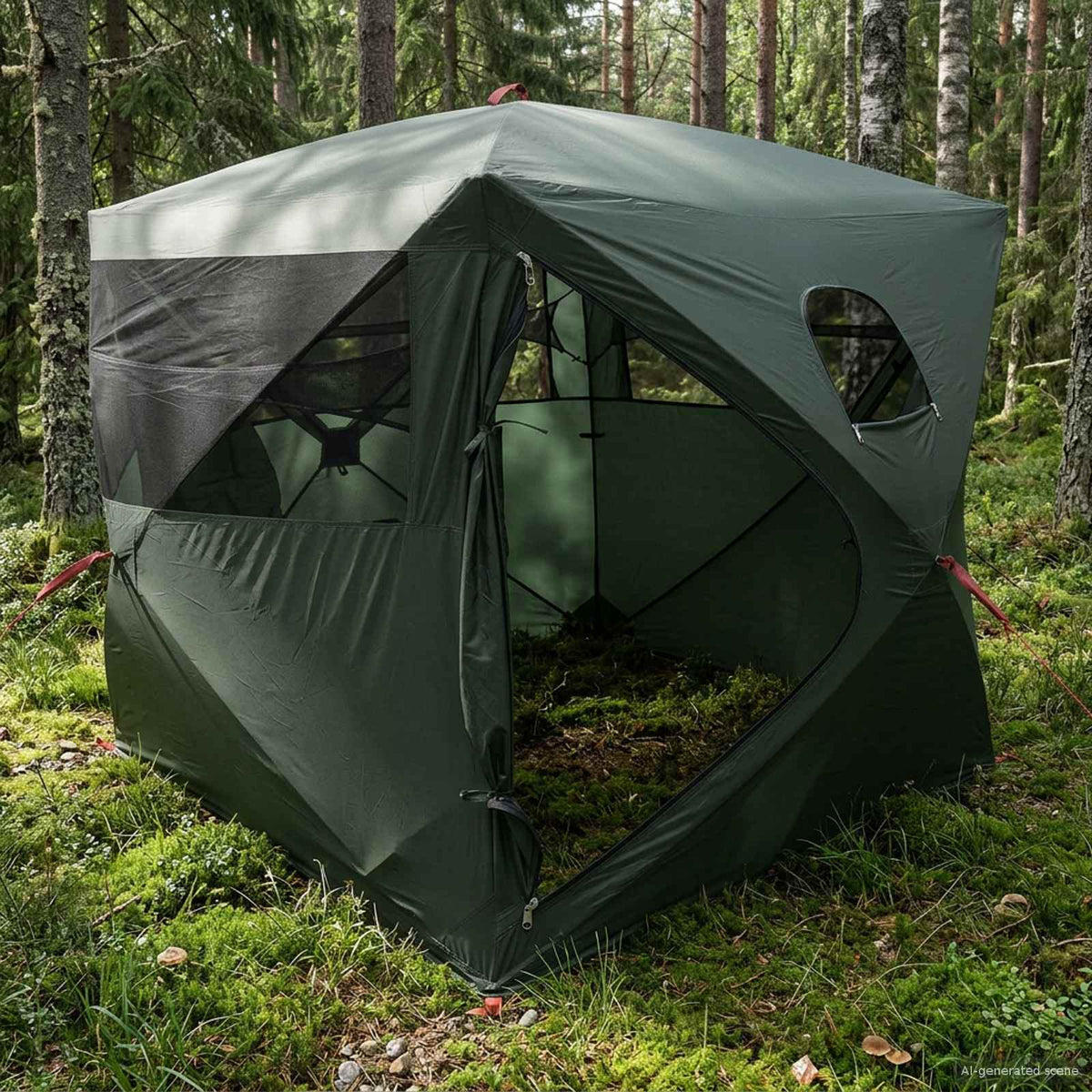Jacht Tent Legergroen 143 x 143 x 165 cm Polyester en staal is nu te koop bij PeponiXL, paradijselijk wonen!