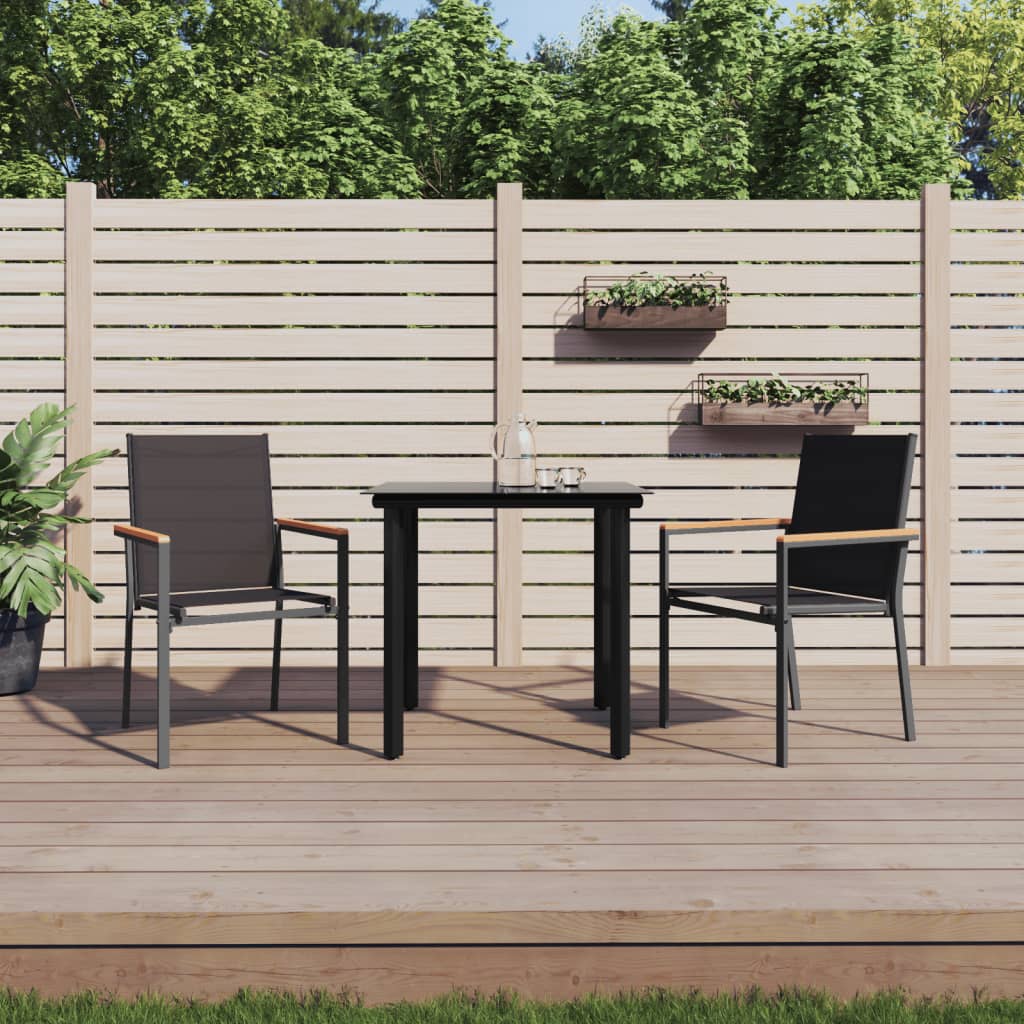 3-delige Tuinset textileen en staal zwart is nu te koop bij PeponiXL, paradijselijk wonen!