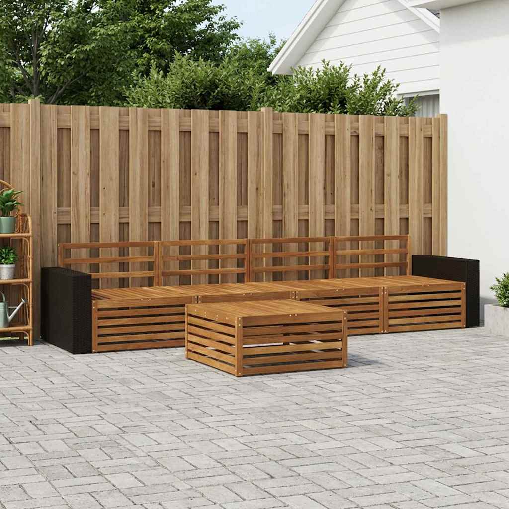 Buiten bankenset 5 pcs Naturel Massief Acaciahout is nu te koop bij PeponiXL, paradijselijk wonen!