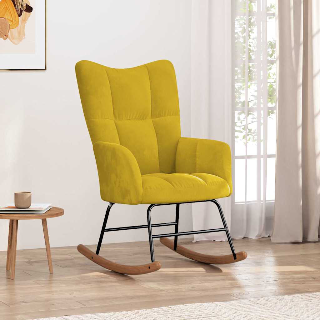 Schommelstoel fluweel mosterdgeel is nu te koop bij PeponiXL, paradijselijk wonen!