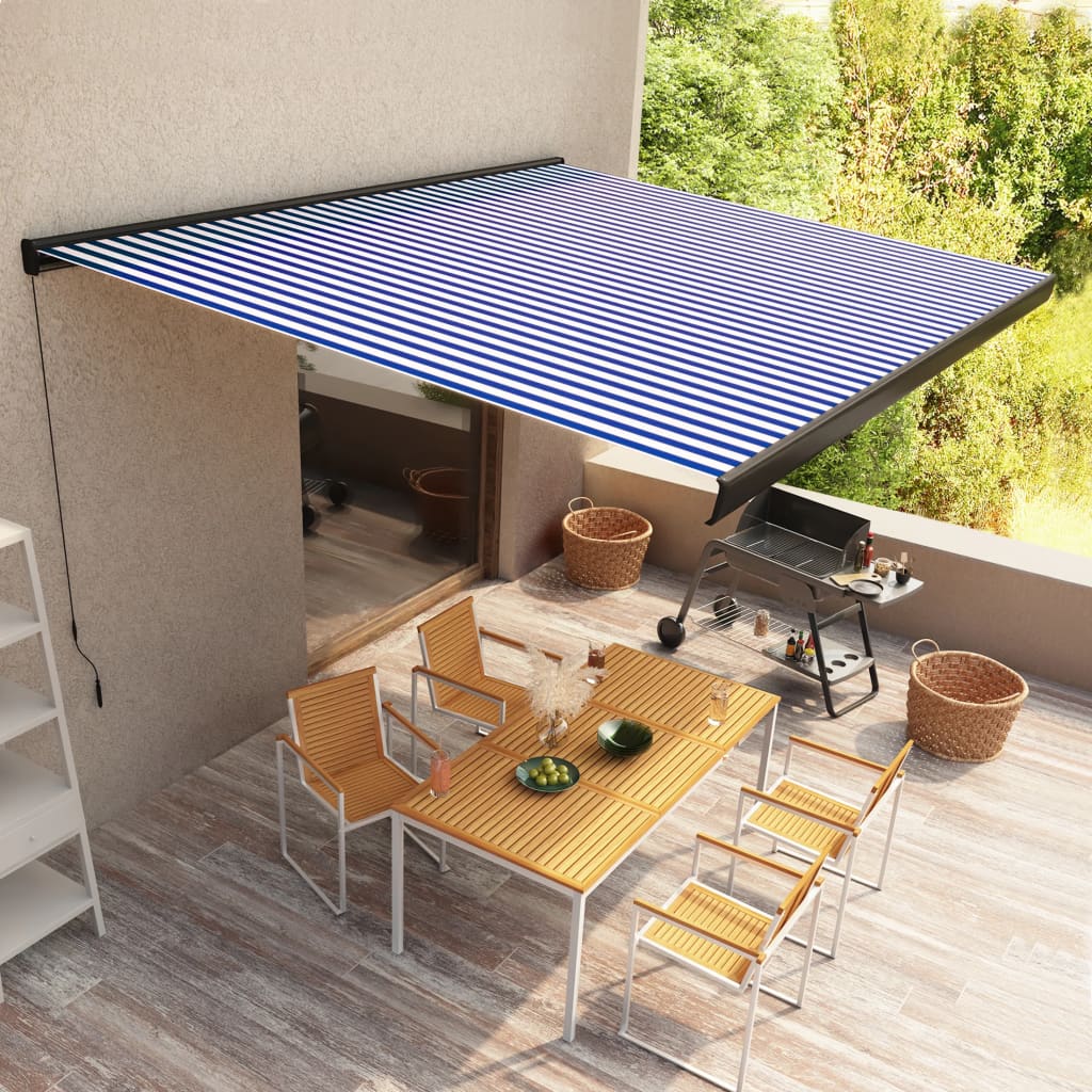 Luifel handmatig 400x300 cm blauw en wit is nu te koop bij PeponiXL, paradijselijk wonen!