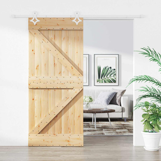 Schuifdeur Natuurlijk en Wit 90 x 210 cm Massief grenenhout is nu te koop bij PeponiXL, paradijselijk wonen!