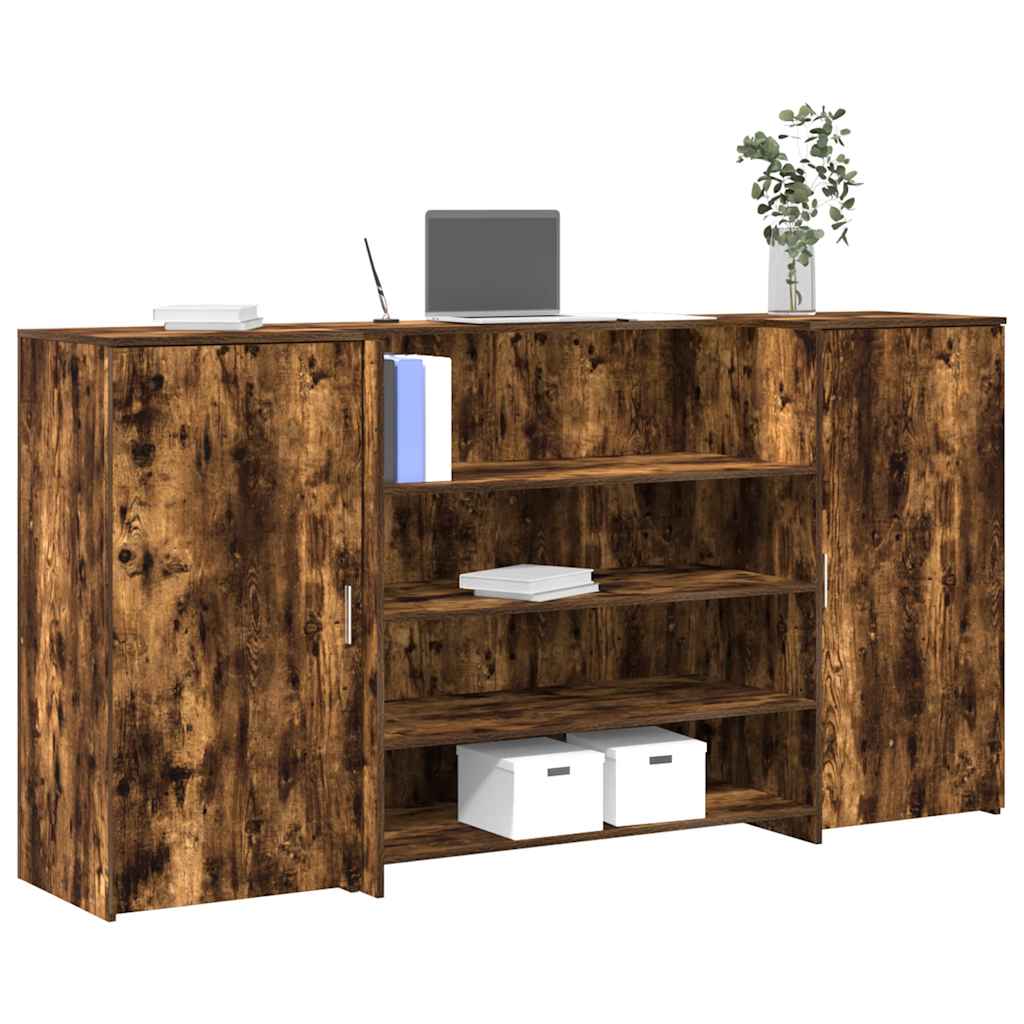 Receptiebalie 200x50x103,5 cm bewerkt hout gerookt eikenkleurig is nu te koop bij PeponiXL, paradijselijk wonen!