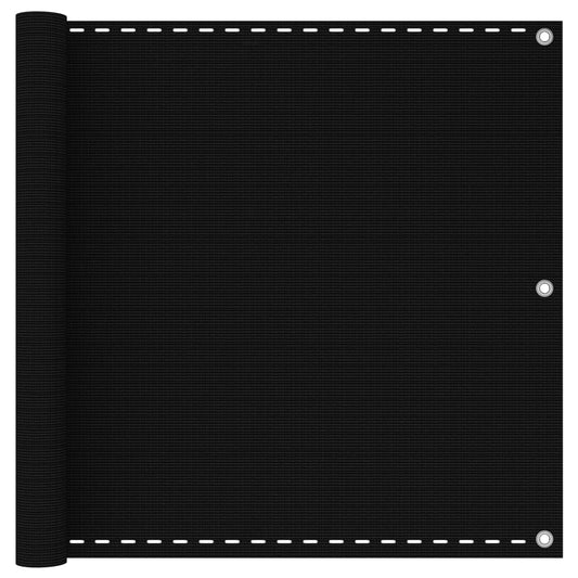 Balkonscherm 90x600 cm HDPE zwart is nu te koop bij PeponiXL, paradijselijk wonen!