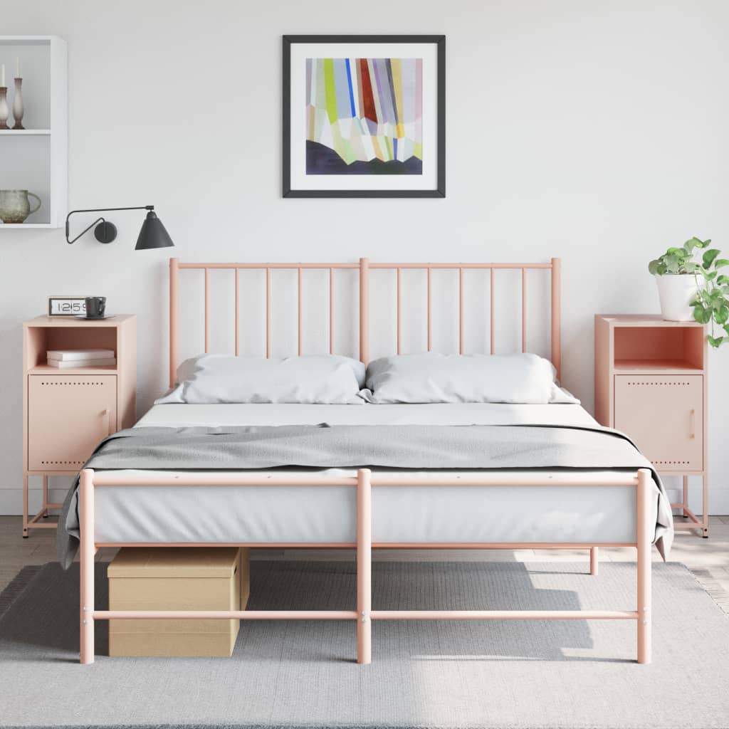 Nachtkastjes 2 st 36x39x78 cm staal roze is nu te koop bij PeponiXL, paradijselijk wonen!