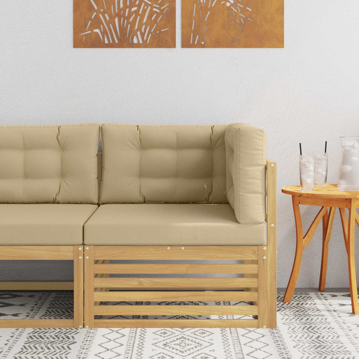 Buiten Hoek Sofa Massief Acaciahout Wit is nu te koop bij PeponiXL, paradijselijk wonen!