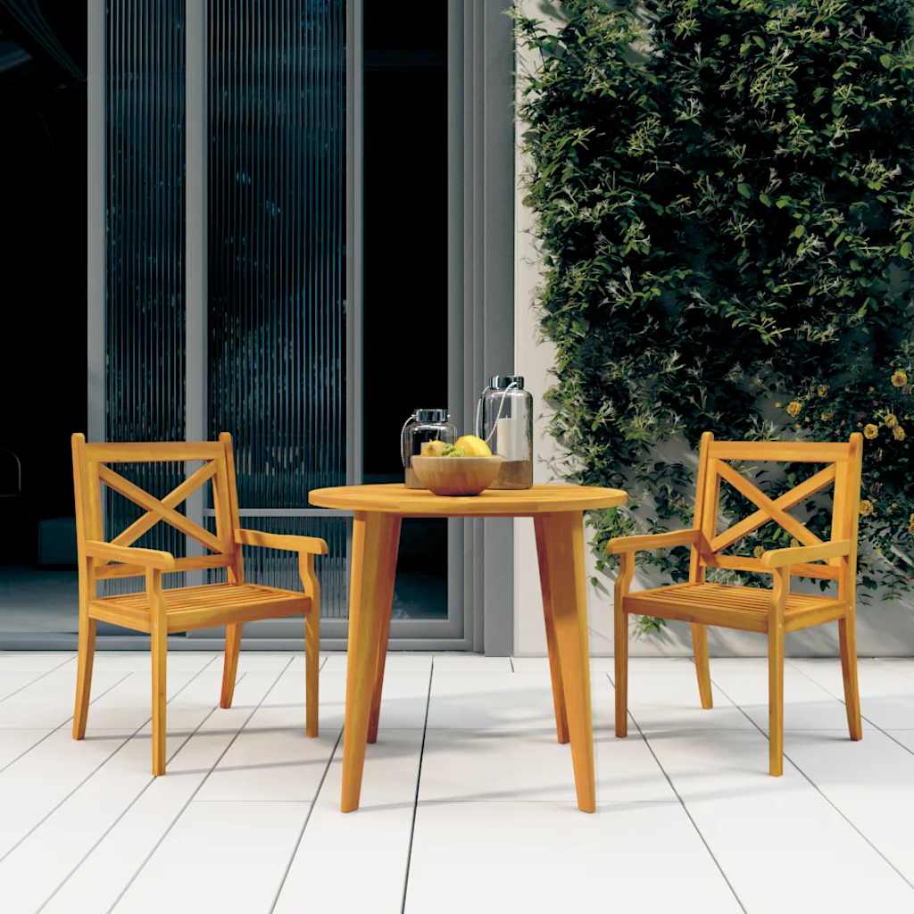 Tuinstoelen 2 st massief acaciahout is nu te koop bij PeponiXL, paradijselijk wonen!