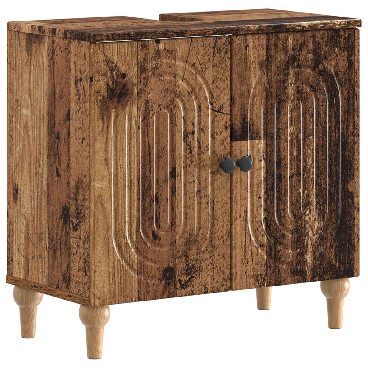 Badkamer wastafelkast ALKMAAR Oud hout 59,5 x 31,5 x 59 cm is nu te koop bij PeponiXL, paradijselijk wonen!
