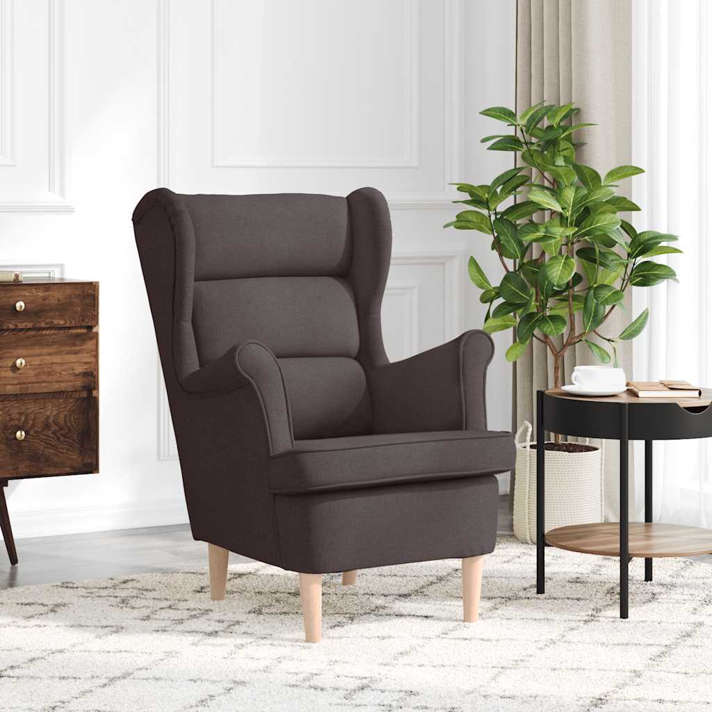 Fauteuil 74x84x100 cm stof donkerbruin is nu te koop bij PeponiXL, paradijselijk wonen!