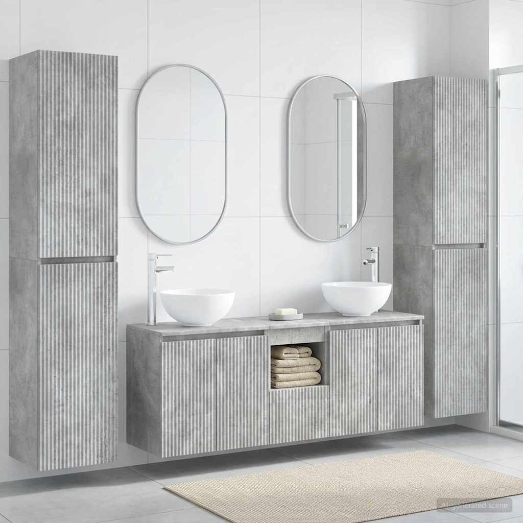 Badkamermeubelset 5 st Betongrijs 33 x 34,5 x 160 cm is nu te koop bij PeponiXL, paradijselijk wonen!