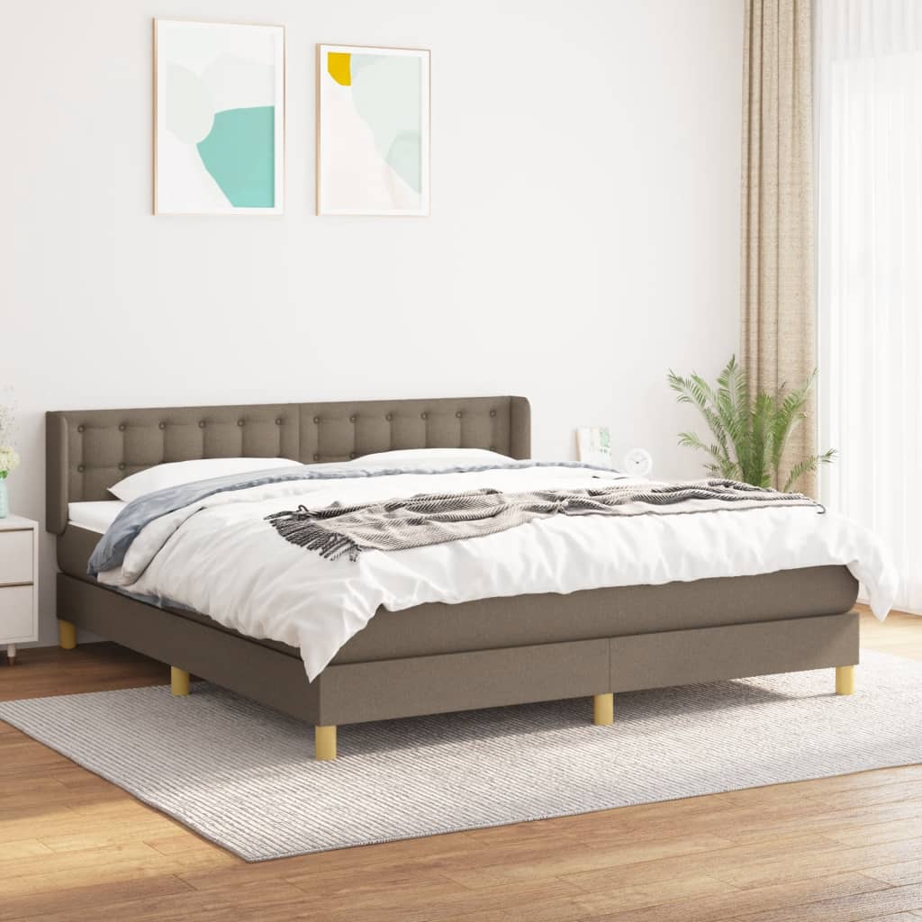 Boxspring met matras stof taupe 160x200 cm is nu te koop bij PeponiXL, paradijselijk wonen!