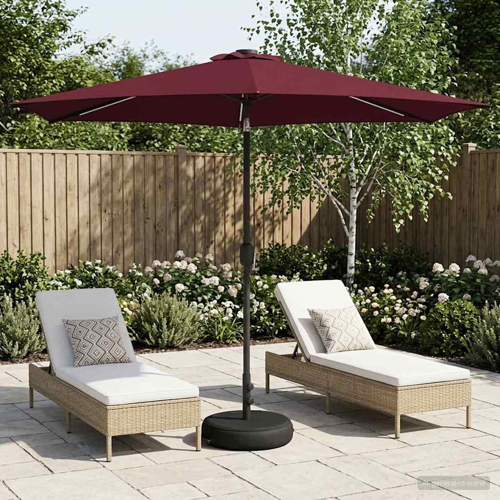 Tuinparasol met LED-lampen en voet 300 x 300 cm Polyester is nu te koop bij PeponiXL, paradijselijk wonen!