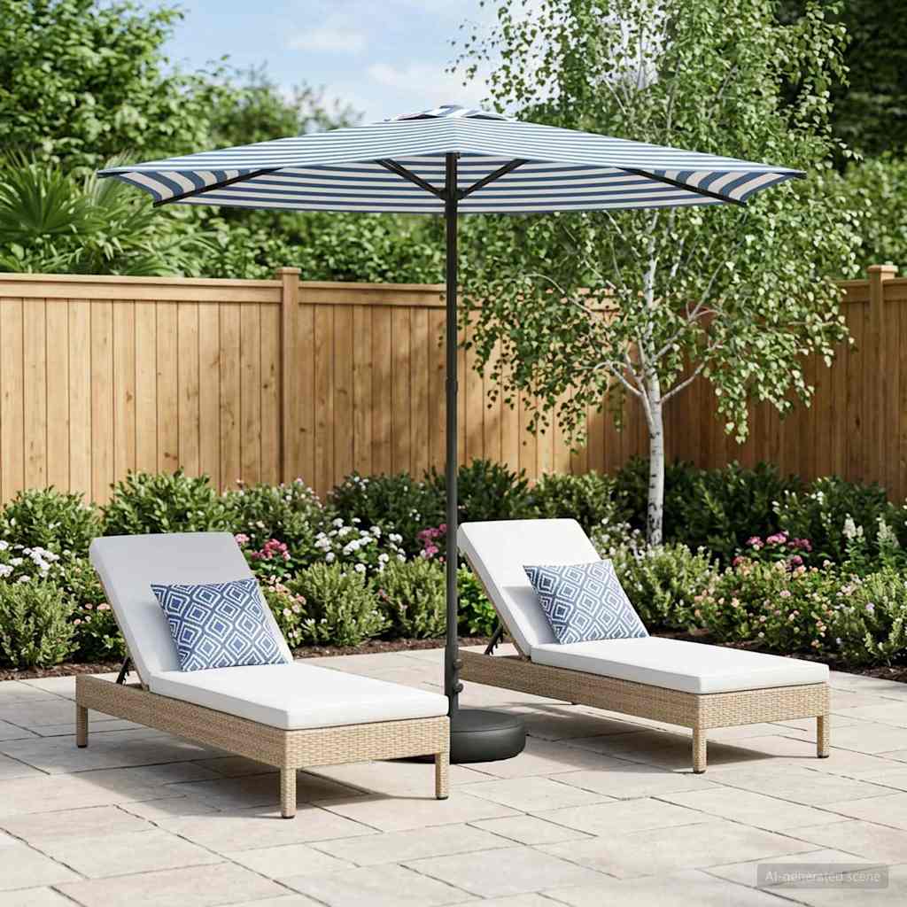 Tuinparasol met Basis 270 x 270 cm Polyester Rechthoekig is nu te koop bij PeponiXL, paradijselijk wonen!
